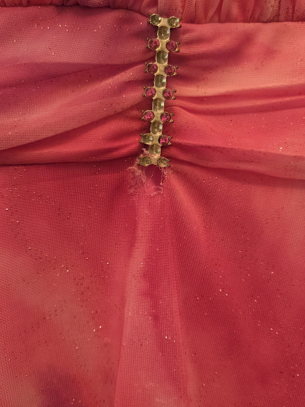Pink & Purple Gradient Hi-Low Prom Dress with Rhinestone Detail - Picture 4 of 4